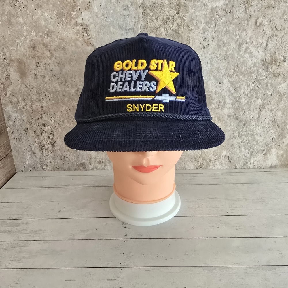 Calhead Gold Star Chevy Dealers Snyder Corduroy Navy Adjustable Hat Chevrolet
